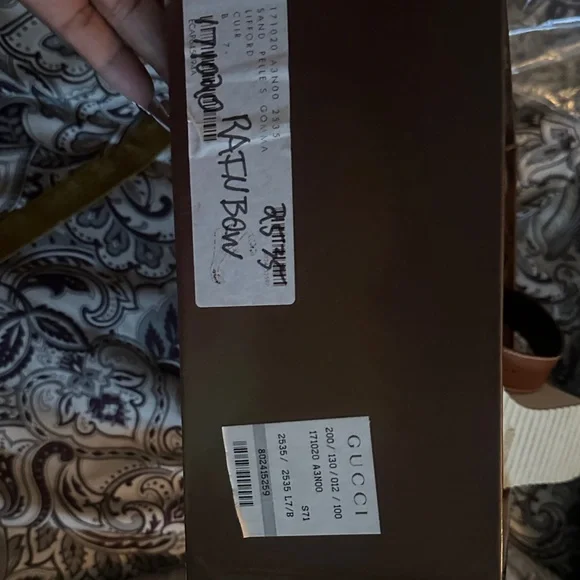 Gucci Brown and Green Wedge Sandals - Picture 5 of 9